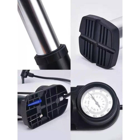 XiX Bicycle Pump Foot Pumps with Precision Pressure Gauge 11 Bar/160 PSI for All Valves SV AV DV, Mini Portable Air Pump Floor Pump with Adapter for Car, Balls, Toys, Mattresses, Swimming Tyres bike part