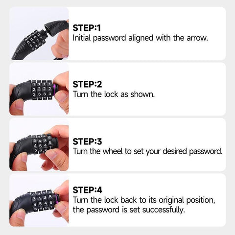 MTB Bike Password Lock Anti Theft Bike Steel Cable Lock for Chain Wire Lock for Bike Parts