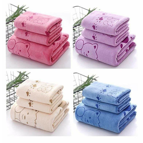 bigmk.ph 浴巾/毛巾 Random color 3 in 1 Microfiber Towel Set - 1pcBath Towel+1pcHand Towe+1pcFace Towel