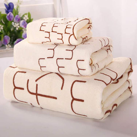 3 in 1 Microfiber Towel Set - 1pcBath Towel+1pcHand Towe+1pcFace Towel -- Yellow -BIGMK.PH